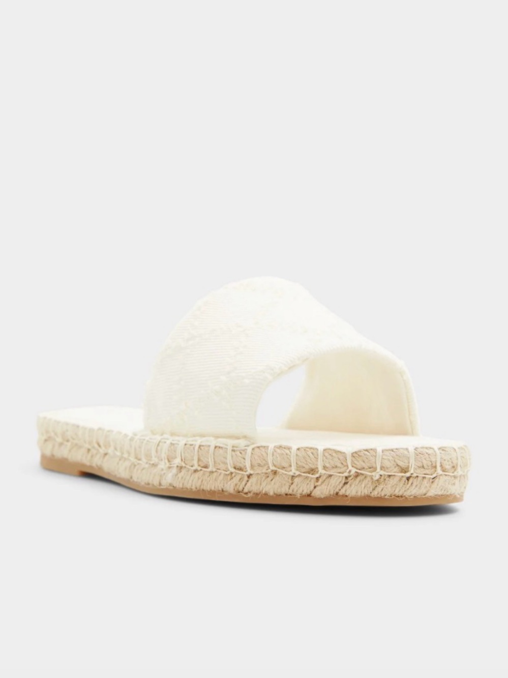 NWT Women's Cream Espadrille Slide Sandals